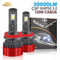 H11 H7 LED CANBUS Car Headlight Bulb 9012 HIR2 H1 9005 HB3 9006 HB4 6000K XHP50 CSP Chip 120W 30000LM Auto Lamp for Ford Bulbs  LEDs  HIDs