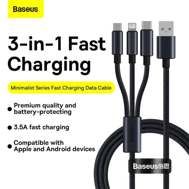 baseus-3-in-1-สายเคเบิล-usb-type-c-สําหรับ-samsung-xiaomi-mi-9-สายเคเบิล-สําหรับ-i13-12-11-สายชาร์จโทรศัพท์-micro-usb-สายเคเบิลข้อมูล