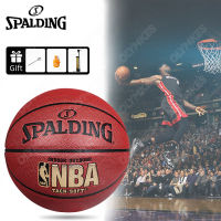 Spalding Basketball ลูกบาส ลูกบาสเกตบอล บาสเก็ตบอล บาส ลูกบาสเบอร์ 7 ทำจาก หนัง PU คุณภาพสูง เล่นได้ทั้งในร่มและกลางแจ้ง ฟรี เข็มสูบลม ที่สูบลม ตาข่าย