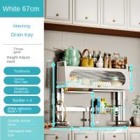 ที่เก็บของในอ่างล้างจานประตูระบายจานในห้องครัวชั้นวางตู้ชั้นวางจานปรับได้พร้อมที่เก็บของ