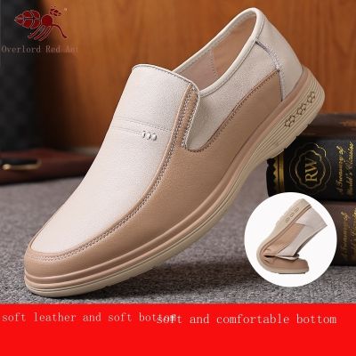 During the spring and autumn 2021 men leisure shoes soft leather soft bottom summer hollow out breathable leather sandals shoes single dad