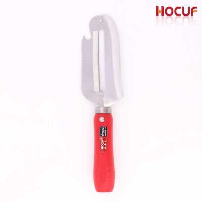 มีดสเตนเลสปลายมน 3 in 1 HOCUF HCF-1518 (ด้ามสีแดง)