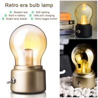 ✌◘┇ LED Bulb Classical Blowing Desk Lamp Decoration Retro USB Rechargeable Night Light Bedside Table LED Lamp for Bedroom Cabinet