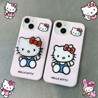 เคสโทรศัพท์มือถือการ์ตูน Hello Kitty ที่น่ารักพร้อมที่จับสำหรับ iPhone โทรศัพท์14 Pro Max 13 Pro Max ฝาหลังซิลิโคนนิ่มสำหรับ iPhone 12 Pro Max 11ด้านหลัง