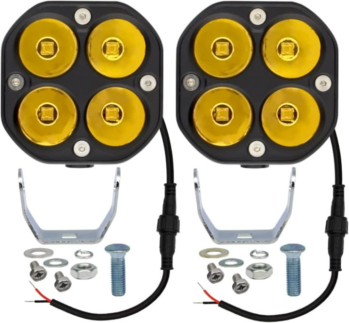 stdysun-led-yellow-amber-driving-fog-lights-pod-lights-offroad-driving-lights-work-auxiliary-lights-bumper-lights-2pcs-3inch-40w-waterproof-fit-for-car-truck-atv-utv-motorcycle-golf-pick-up-yellow-spo