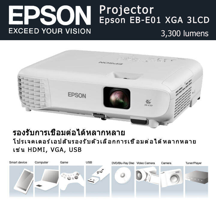 Epson EBE01 XGA 3LCD Projector ยกระดับประสบการณ์การเรียนรู้ให้น่าจดจำ