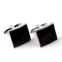 High Quality Black Plaid Men 39;s Cufflinks Wedding Cuffs Charm Austria Crystal Cufflinks French Fashion Shirt Sleeve Enamel Pins