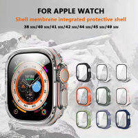 【จัดส่งจากประเทศไทย】แก้ว + กรณีสำหรับ Apple Watch อัลตร้า ฟิล์มกระจกนิรภัยป้องกันหน้าจอก 1/2/3/4/5/6/7 SE 38 มม. 40 มม. 41 มม. 42 มม. 44 มม. 45 มม. 49 มม.