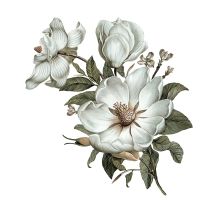 Three Ratels QC115 flowers wall Classical Magnolia for home decoration art bedroom