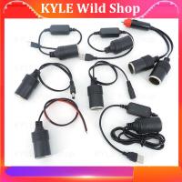 KYLE Wild Shop 12v DC dual car Lighter male female to DC 5.5x2.1 USB type c male female 5v connector Lighter socket charger adapter