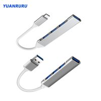 3.0 USB C HUB 4 Port Adaptor Multi Splitter Tipe C 3.1 Hub Aksesori Komputer untuk Xiaomi Lenovo Macbook Pro 13 15 Air Pro PC