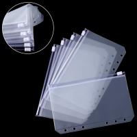 10PCS Plastic Binder Pockets A5/A6/A7 6 Holes Binder Zipper Folders Waterproof Filing Bags for Document Notebook Card Loose Leaf