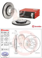 09 C545 11 จานเบรค ล้อ F (ยี่ห้อ BREMBO) รุ่น UV NISSAN X-Trail T32 296mm. ปี 2014-&amp;gt;