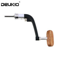 Folding Semi-metal Rocking Arm With Knob Reel Wooden Fishing Handle