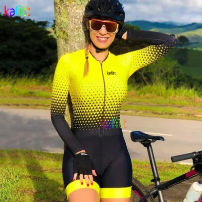 [COD] 2022 Kafitt Women 39;s Triathlon Sleeve Cycling Jersey Skinsuit Sets Maillot Ropa Ciclismo MTB 20D Jumpsuit Kits