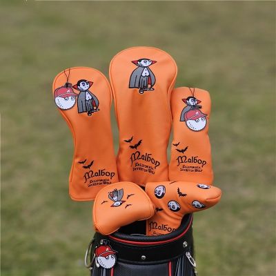 Vampire Fisherman Hat Golf Club #1 #3 #5 Wood Headcovers Driver Fairway Woods Cover PU Leather Head Covers Golf Putter