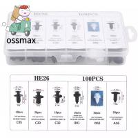 OSSMAX หมุดยึดกันชนรถยนต์100ชิ้น,หมุดยึดบังโคลนชุดเข็มขัดนิรภัยรถยนต์ที่ยึดสำหรับรถยนต์คลิปยึดรถรัดหมุดย้ำรถยนต์ถุงลมกันกระแทกรถ