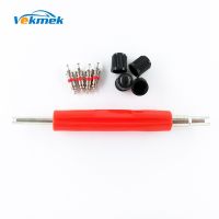 1 Set Tire Valve Service Kit 4 Valve Cores 4 Valve Caps 1 Valve Stem Screwdriver Tire Repair Tool for Car Motorcycle Bus Truck