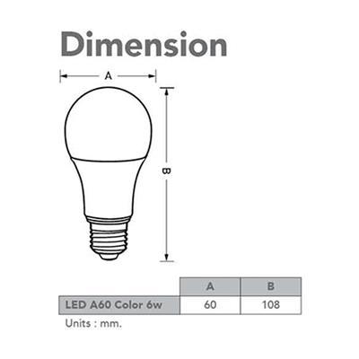 ถูกชัวร์-หลอดไฟ-led-e27-eve-lighting-รุ่น-a60-color-กำลัง-6-วัตต์-สีแดง-ส่งด่วนทุกวัน