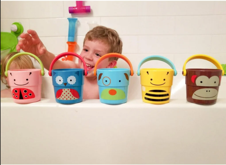 Coolbikids cute stack water buckets for baby bath toy shower buckets
