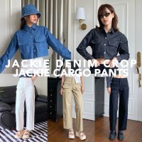 Jackie Denim Crop &amp; Cargo Pants เสื้อครอปเดนิม ยีนส์ กางเกงคาร์โก้