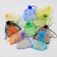 50100 Pcslot Champagne Color Drawstring Organza Bag Small Pouches Jewelry Package Used For Wedding Party Decoration Bag 50