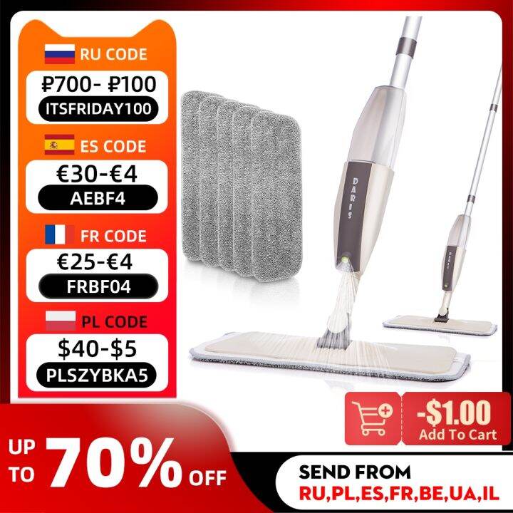 {Easy to use bathroom} Water Spray Mop Handle Home Cleaning Tools For