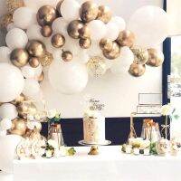 Balloon Garland Arch Kit 85Pcs White and Gold Balloons-Wedding Birthday Bachelorette Engagements Anniversary Party Backdrop DIY