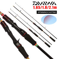 Daiwa Joran Pancing Cetak ตกปลาเบ็ดตกปลา,อุปกรณ์เสริมน้ำจืดน้ำเค็มเสาล่อ2ชิ้น1.8/2.1เมตรไฟเบอร์กลาสสปินนิ่งเบ็ดตกปลา