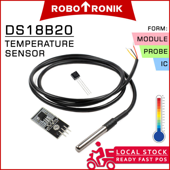 Temperature Sensor DS18B20 IC, Module, Waterproof Probe - 18B20 | Lazada