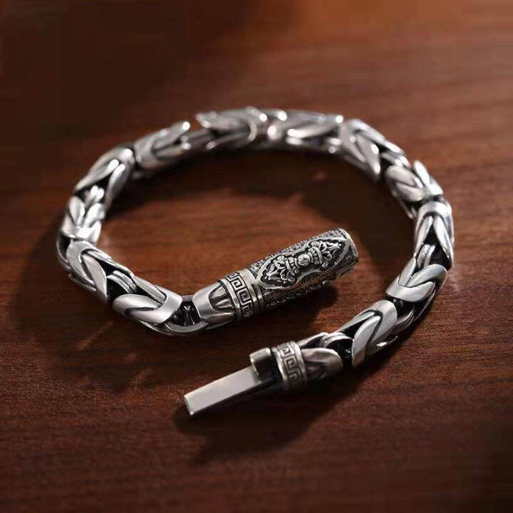 sterling silver mens bracelet