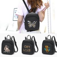 Fashion Wild Print Small Womens Backpack Girls School Bag Nylon Casual Young Girls Bag Female Mini School Bags Black Rucksack 【AUG】