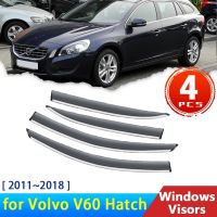 Car Windows Visors for Volvo V60 60 Hatch I 2011~2018 Accessories Deflectors Rain Eyebrow Guards Sun Visor Smoke Windshield 2013