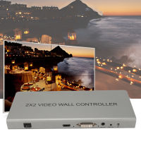 อินเทอร์เฟซมัลติมีเดีย HD Video Wall Controller 2x2 Video Wall Controller 4K สำหรับโปรเจคเตอร์