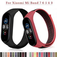 สายรัดข้อมือไนลอน1เส้นสำหรับ Mi Band Series 7 6 5สายรัดข้อมือทดแทนระบายอากาศได้ดีสำหรับ Mi Band 5 4 3 Correa