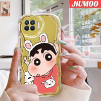 เคส JIUMOO สำหรับ OPPO A93 2020 F17 Pro Reno 4F Reno 4 Lite เคสลายการ์ตูน Crayon Shin-Chan กันกระแทกแบบใสนิ่มขอบลอนเนื้อครีมเคสมือถือสร้างสรรค์เคสโปร่งใสลายกล้องถ่ายรูปฝาครอบป้องกันง่าย