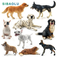 Dalmatian Bulldog Bull Terrier lador siberian Husky Dog Animal Model Figurine Home Decor Fairy Garden อุปกรณ์ตกแต่ง