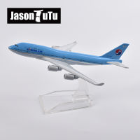 JASON TUTU 16cm Korean Air Boeing 747 Plane Model Aircraft Diecast Metal 1400 Scale Airplane Model Gift Collection Dropshipping
