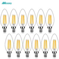 ℡ E12 LED Bulb C35 Candle Chandelier Light 4W Equivalent 40W Warm White 2700K Daylight 6500K Edison Screw Lamp Clear Galss 12Pack