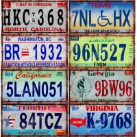 【YF】☎✁♟  Car License Plates Oregon Texas Metal Tin Sign Bar Florida Utah Motorcycle Number Plate A927