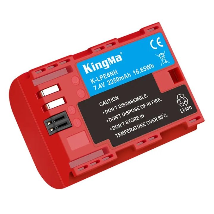 kingma-canon-lp-e6nh-2250mah-digital-rechargeable-battery-pack-for-6d-mark-ii-eos-r-xc10