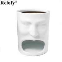 200ml Ceramic Coffee Cups Human Face Mug Creative Personality Eat Cookie Coffee Mugs Breakfast Milk Juice Tea Cup Drinkware