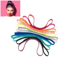 12pcs Women Men Yoga Hair Bands Sports Headband Girls Sport Anti-slip Elastic Rubber Sweatband Football Running Exercise Bands