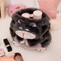 Disney Lucifer Cat Portable Drawstring Pocket Plush Toy Doll Shoulder Bag Anime Cinderella Cosmetic Storage Bags Girls Birthday Xmas Gift