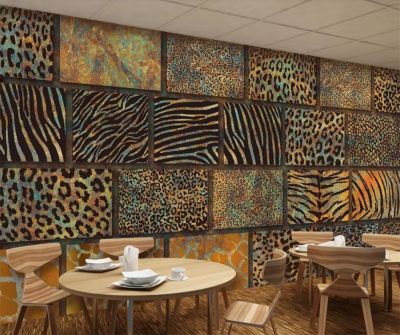 [hot]beibehang Custom papel de parede 3d wall paper animal fur texture leopard retro restaurant bar background wall paper 3d murals