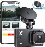 4K Dash Cam Front and Rear with WiFi - Kingslim D2 Pro 4K Front and 1080P Rear Dual Dash Cam for Cars, Car Dashboard Camera with Night Vision and Parking Monitor, 256GB Supported[Upgraded Version]