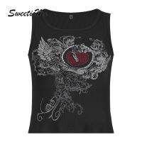 COD dsgrtytrytry SweeticMe Womens New Printed Slim Thin Threaded Racer Vest