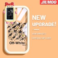 เคส JIUMOO สำหรับ VIVO V23E 4G V23E 5G เคส Y75ลายดอกไม้ขนาดเล็กแฟชั่นสีสันสดใสน่ารักกล้องมอนสเตอร์น้อยนิ่มสำหรับเลนส์กันกระแทกแบบใสเคสมือถือเรียบง่ายฝาครอบป้องกันซิลิโคนความคิดสร้างสรรค์โปร่งใส