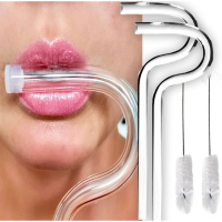 Straws For Drinking Anti Lip Wrinkle Water Straw Flute Style Reusable Glass Drinking Straw Flute Style Design