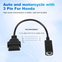 OBD2 Cable for 3Pin OBD1 Adapter OBD2 OBDII for 3 Pin to 16 Pin Connector Compatible Diagnostic Tool